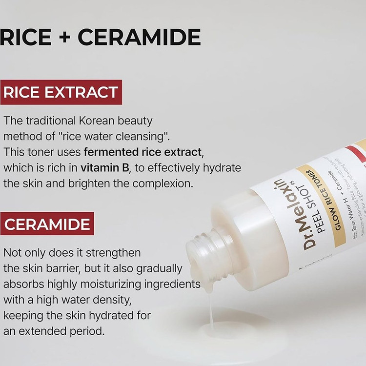 تونر روشن کننده دکتر ملاکسین White Rice حجم ۲۰۰ میل