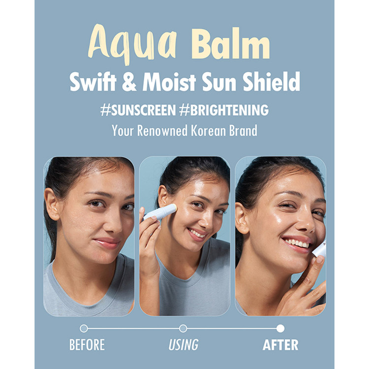 ضدآفتاب آکوا بالم استیکی مرطوب کننده و جوانساز کاهی SPF50 مدل Aqua Balm